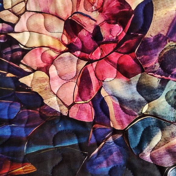 Psychedelic Cat! New and Handmade! Lap Size Quilted Throw 40" x 48" - Picture 6 of 10